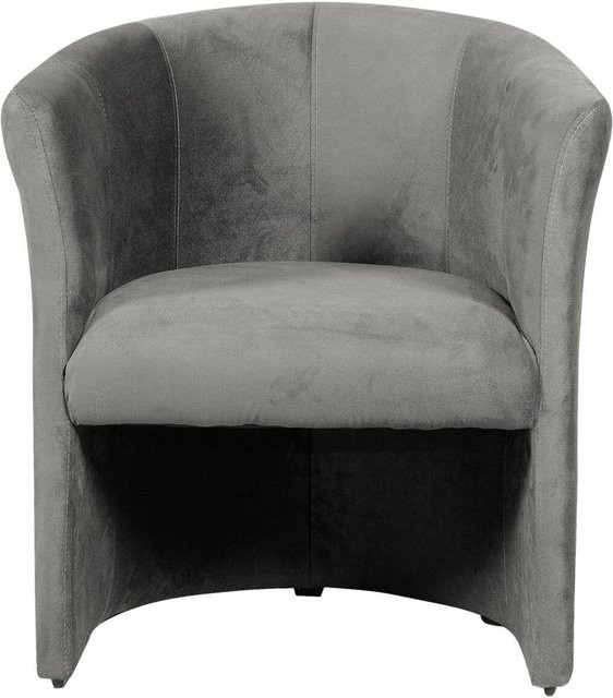 Sessel in Grau mit Microfaserbezug und Armlehnen, B/H/T: 69 x 77 x 70 cm - Bild 1