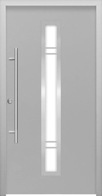 Splendoor Haustür ThermoSpace Prime Palermo in Grau mit Glaseinsatz, Anschlag Links, B: 110 cm, H: 210 cm - Bild 1