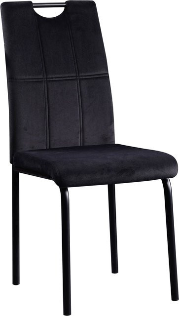 HTI-Living Stuhl Denton Velvet Schwarz mit Metallgestell - Bild 1