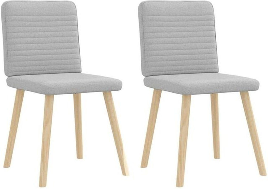 vidaxl Esszimmerstühle 2er Set Polsterstühle in Grau mit Stoffbezug und Metallgestell im skandinavischen Design B/T/H: 45 x 47,5 x 86 cm, Sitzhöhe: 45 cm, Gesamthöhe: 86 cm - Bild 1
