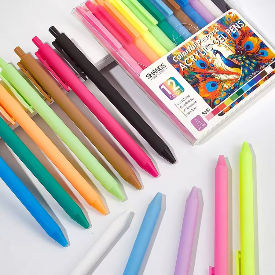 Kolorowys 12 Stück Acryl-Gelstifte in Pastellfarben mit 0,6 mm feiner Spitze zum Schreiben und Zeichnen - Bild 6