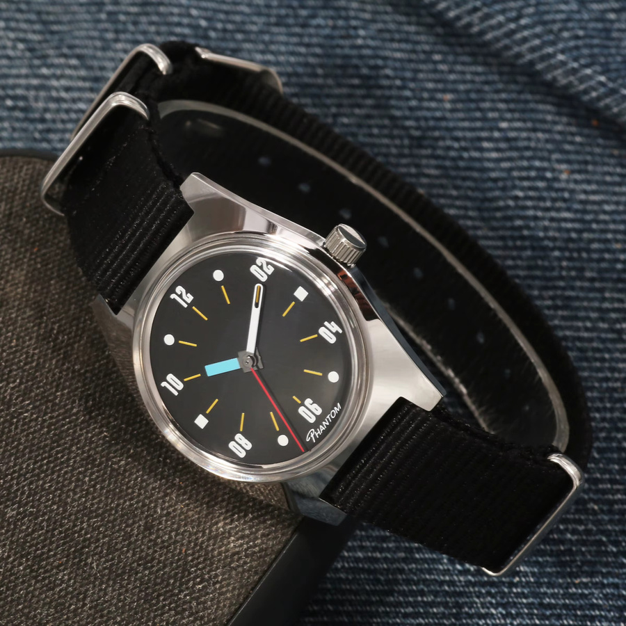 PHANTOM Armbanduhr, Handaufzug, Edelstahl, Schwarz, Herren - Bild 4