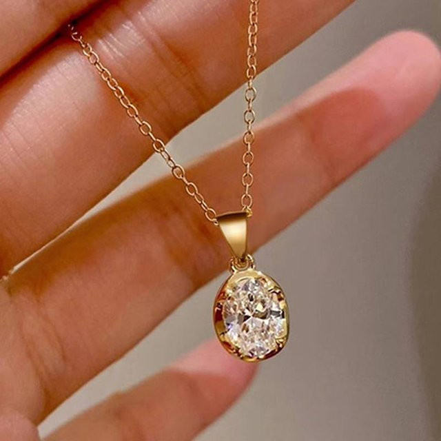 Huitan Halskette mit Anhänger, Gold, Zirkonia, Damen - Bild 1