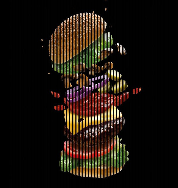 FN Acustico Akustikplatte Burger 1 aus PET und MDF in Multicolor, selbstklebend, H x B x T: 2.400 x 2.253 x 19 mm - Bild 1