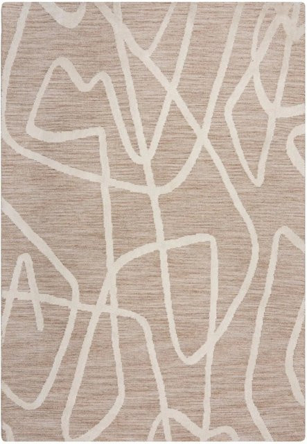 Flair Rugs Kurzflorteppich Micah Wool Look in Beige mit High-Low-Effekt, B x T: 160 x 230 cm - Bild 1