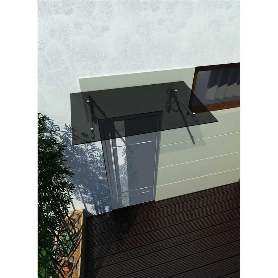 Glaszentrum Hagen Glasvordach VSG Grafit-Grau B: 120 cm, T: 90 cm - Bild 2