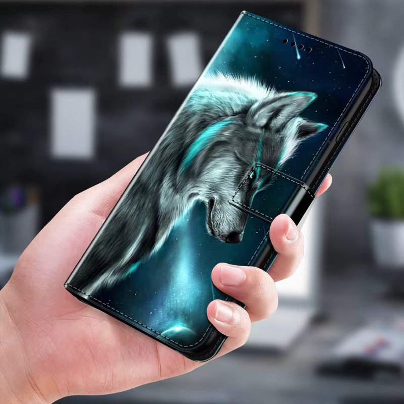 Leder Flip Cover Brieftasche als Standhülle für Xiaomi Poco X6 Pro, Poco X6, Poco X4 Pro 5G und Poco M6 Pro 4G in Schwarz oder Grün - Bild 1
