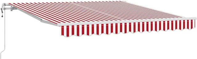 vidaXL Einziehbare Markise Rot-Weiß gestreift aus Stoff und Stahl B: 300 cm, T: 250 cm - Bild 1