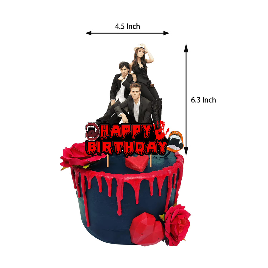 Potdemiel The Vampires Diaries Geburtstagsparty Zubehör Set mit Banner, Zahlen, Ballons und Hintergrund-Dekoration - Bild 3