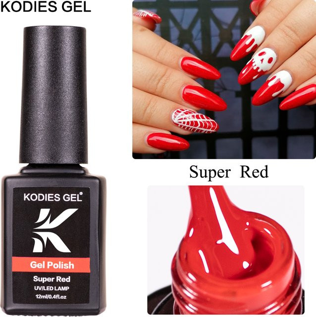 Kodies Super Red Gel Nagellack, 12 ml, Glänzend - Bild 1