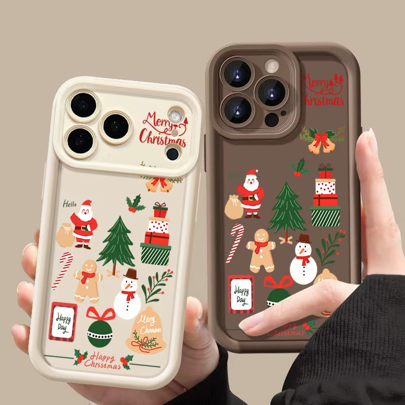 MOESOE Silikon Handyhülle mit Schneemann und Elch Design für iPhone 17 16 15 14 13 12 Pro Max in Blau, stoßfeste TPU Schutzhülle - Bild 1