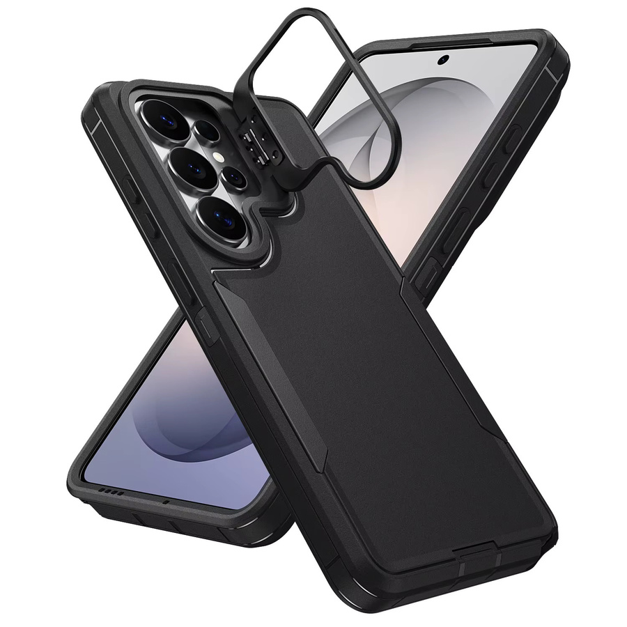 Robuste Hybrid-Schutzhülle für Samsung Galaxy S26 Ultra S26+ S25 S24 FE Plus Ultra mit Legierungs-Linsenhalter und Sturzschutz in Schwarz oder Lila - Bild 5