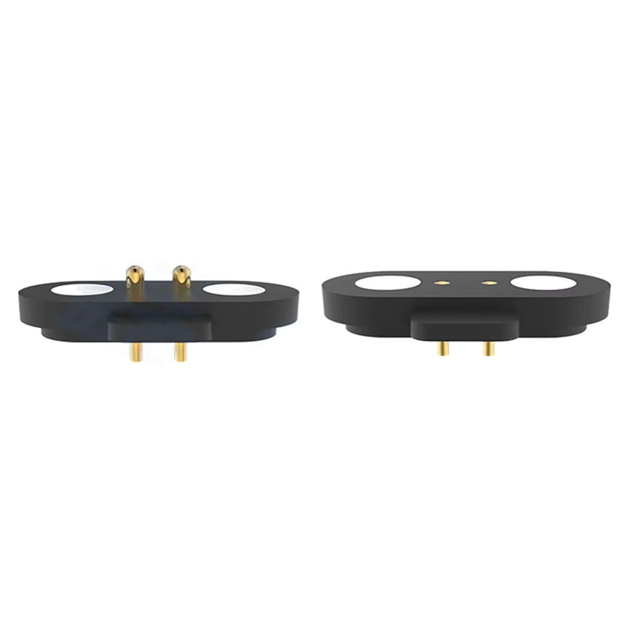 FRHY 2-polige magnetische Pogo-Pin-Steckverbinder, 2A, schwarz, präzisionsgefertigte federbelastete Steckverbinder für kabellose Ladegeräte und Elektronik-Projekte - Bild 3