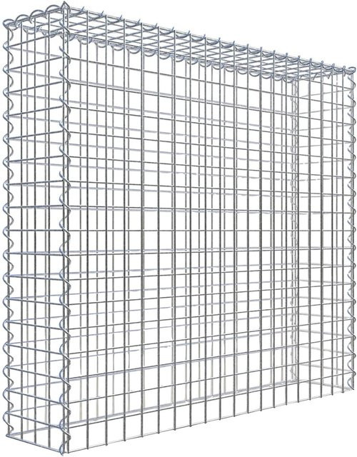 Gabiona Gabione-Anbaukorb Typ 3 in Silbergrau mit Drahtgitter aus Stahl, Maschenweite: 5 x 5 cm, B/T/H: 90 x 100 x 20 cm - Bild 1
