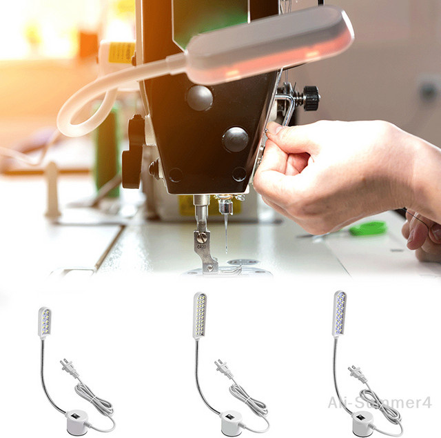 Industrielle LED Nähmaschinen Beleuchtung mit flexiblem Schwanenhals und 360 Grad Verstellbarkeit in Weiß - Bild 1