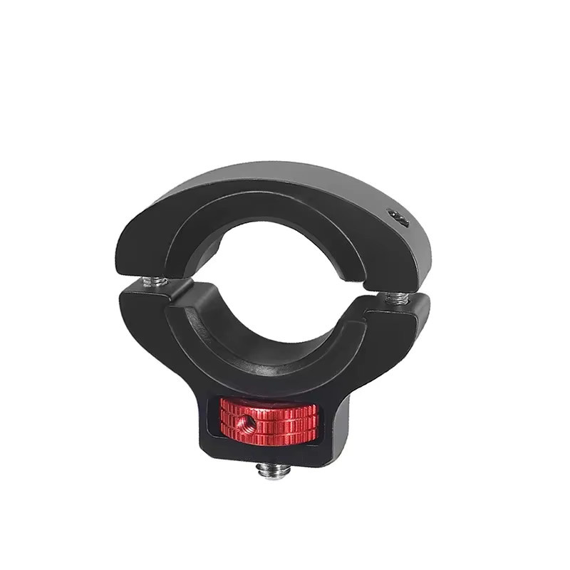 EXSKOF CNC Aluminium Lenkerhalterung mit 1/4 Schraube für GoPro, Insta360 und DJI Action-Kameras sowie Handys, Durchmesser: 22-32mm, Schwarz/Rot - Bild 2