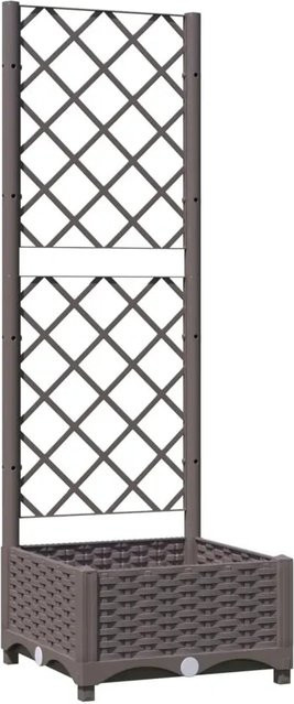vidaXL Pflanzkübel mit Rankgitter aus Polypropylen in Braun, B/T/H: 40 x 40 x 121,5 cm - Bild 1