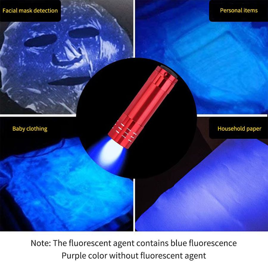 LONGRIVER UV Taschenlampe mit 9/12 LED für die Erkennung von Haustierurin, Flecken und Geldscheinen, wasserdichtes Schwarzlicht für Notfälle - Bild 4