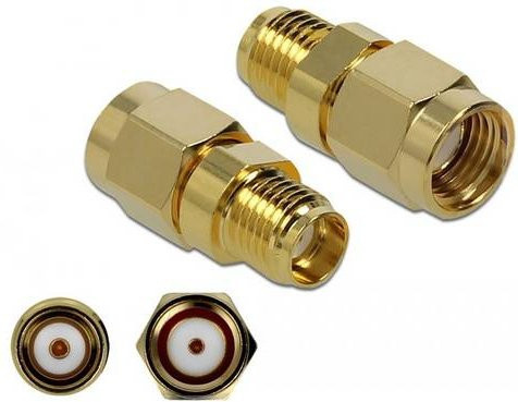 Delock HF-Adapter RPSMA-Stecker auf SMA-Buchse in Gold - Bild 1
