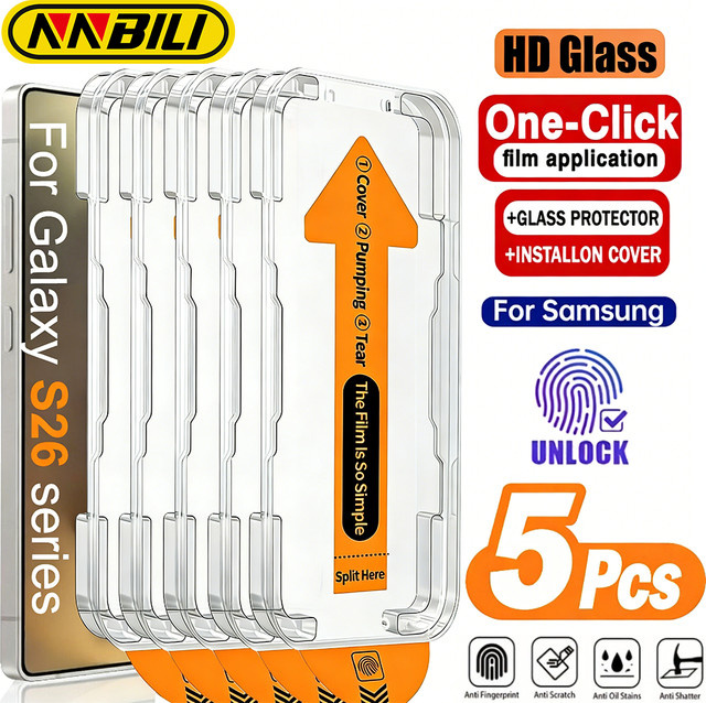 NNBILI 5 Stück Displayschutzfolien für Samsung Galaxy S26 Ultra, transparent, mit staubfreier Ein-Klick-Installation - Bild 1
