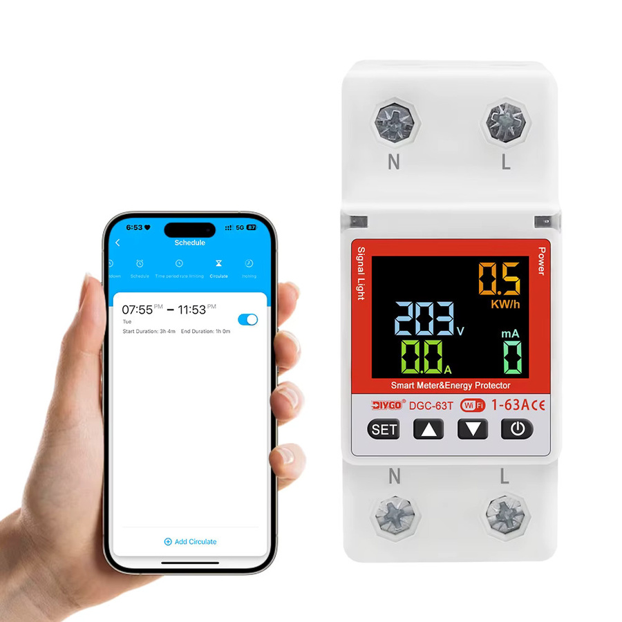 DIY GO TUYA WIFI Smartlife Leistungsschalter mit kWh-Messung und Schutzfunktionen, 1-63A, Weiß - Bild 2