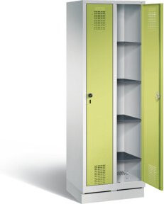 C+P Wäsche-Spind Evolo aus Stahl, Farbe Front Viridingrün und Korpus Lichtgrau, H 180 cm x B 61 cm x T 50 cm - Bild 1