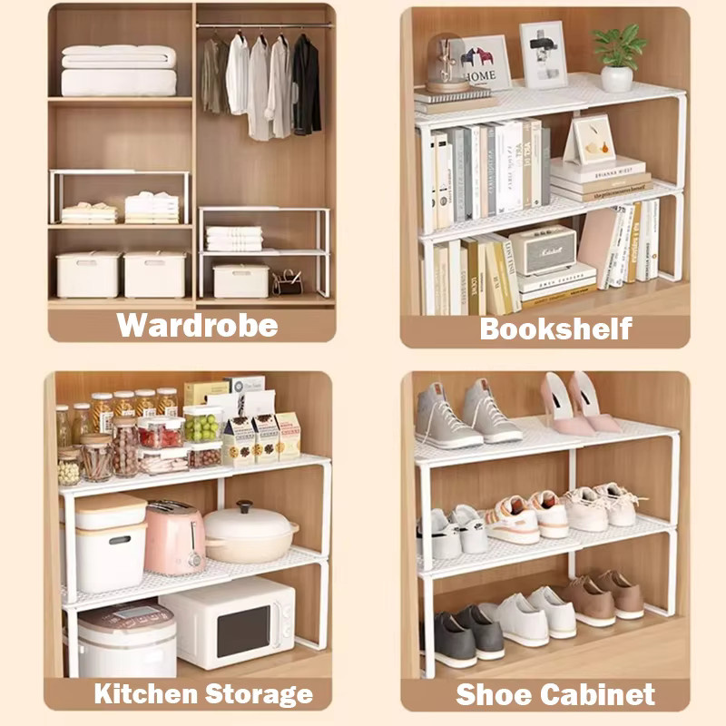Meltset Schuhregal Organizer in Weiß, stapelbares und skalierbares Regal für das Schlafzimmer - Bild 2