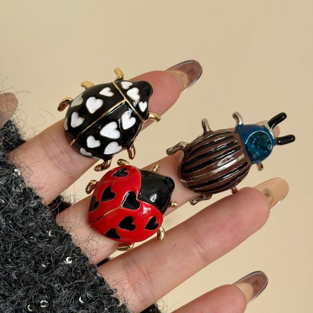 DINGABIYU Ring, Gold, Emaille-Insektenserie - Bild 1