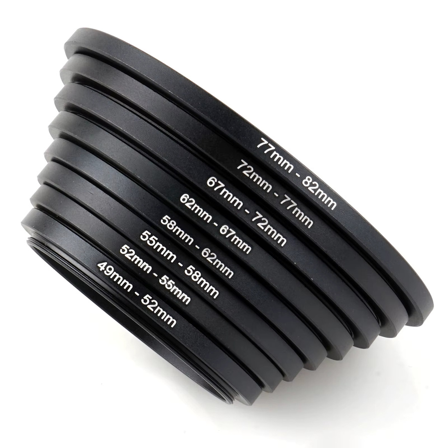 Lightdow Objektivfilter-Adapterring Step Up aus Metall in Schwarz für verschiedene Filterdurchmesser von 49 mm bis 82 mm - Bild 2