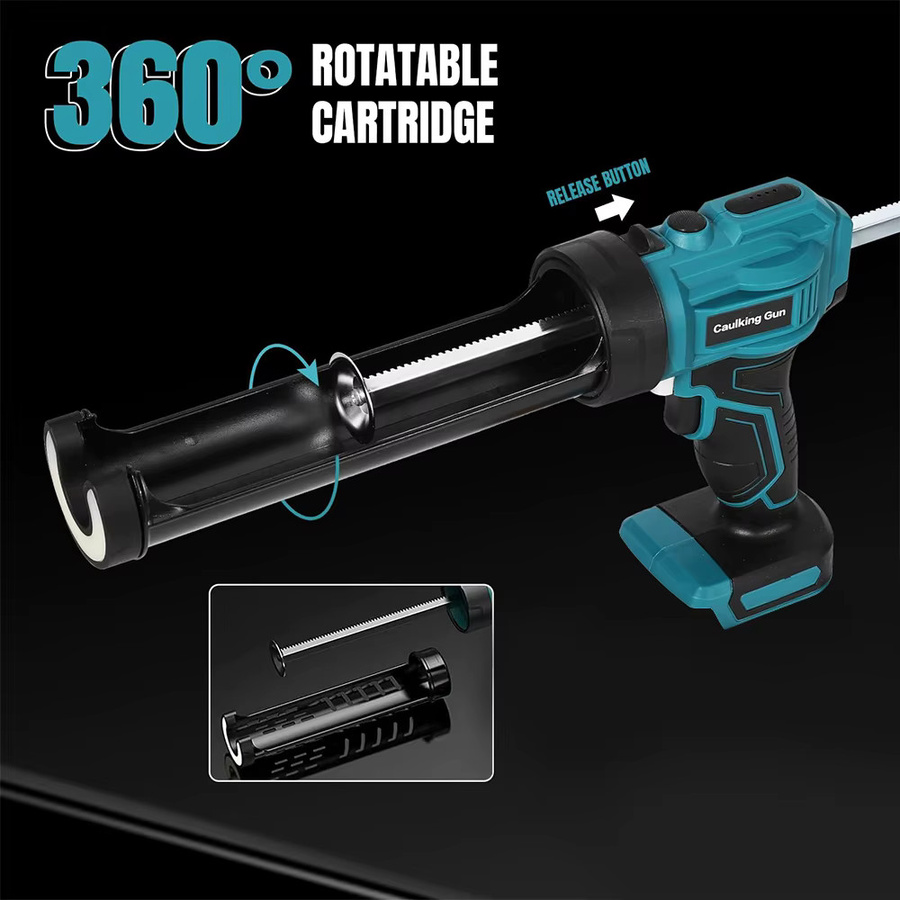 Podofo Elektrische Kartuschenpistole für Zement, Glas, Klebstoff und Dichtmittel, Kabelloses Werkzeug für Makita 18V Akku - Bild 3