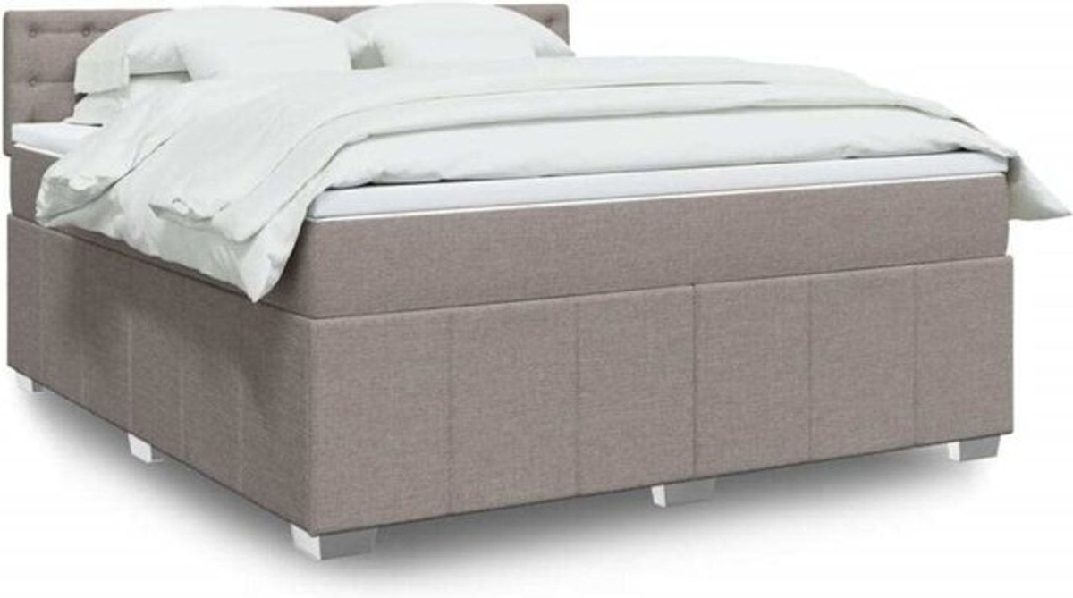 Boxspringbett mit Matratze von vidaxl in Taupe meliert aus Stoff, B/T: 180 x 200 cm - Bild 1