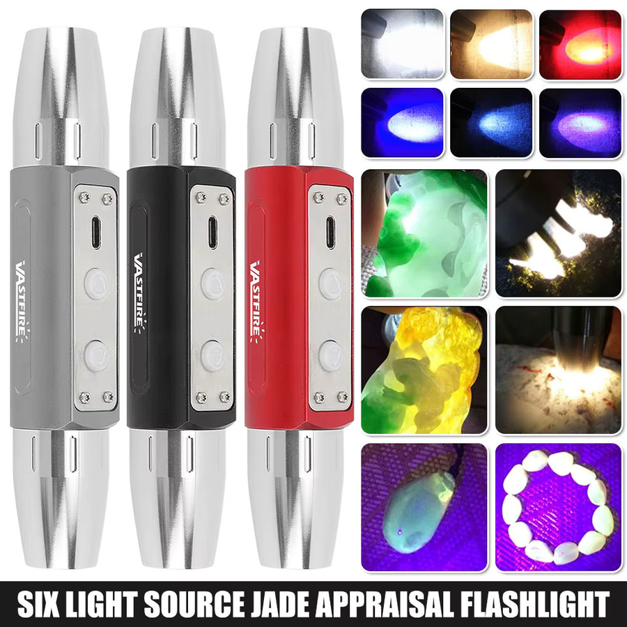 VASTFIRE Wasserdichter Doppelkopf-Lampenkopf mit 6 Lichtquellen und 8 mm Durchmesser für die Jadeerkennung aus Aluminium - Bild 2