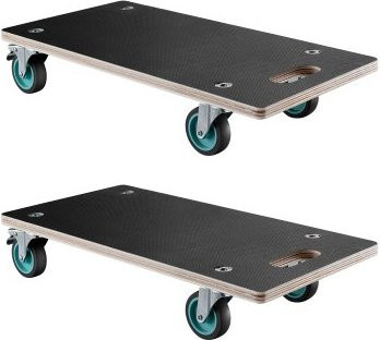 VEVOR Möbelrollen Set, 2er Pack, Schwarz, Multifunktionale Transportwagen mit 4 leisen TPR-Rollen, Tragkraft 250 kg - Bild 1