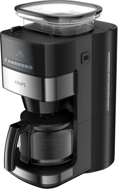 Krups Grind Aroma KM8328 Kaffeemaschine in Schwarz mit Glasbehälter und Timer - Bild 1