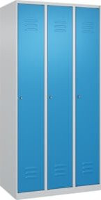 C+P Spind Classic PLUS Spind mit 3 Abteilen, Zylinderschloss, 3 Garderobenhaken, H x B x T: 185 x 90 x 50 cm - Bild 1