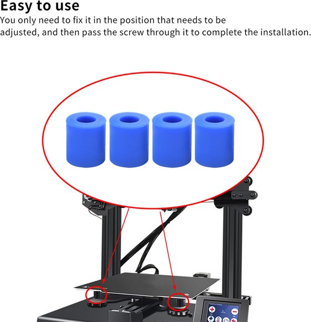 IdeaFormer Hochtemperatur-Silikon-Abstandshalter als Heizbett-Nivelliersäule für CR-10 und CR10S sowie Ender-3 in Schwarz - Bild 1