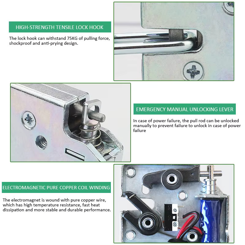 Ximiir Elektrisches Mini Solenoid-Schloss für Schränke und Schubladen, Farbe: Silber - Bild 2