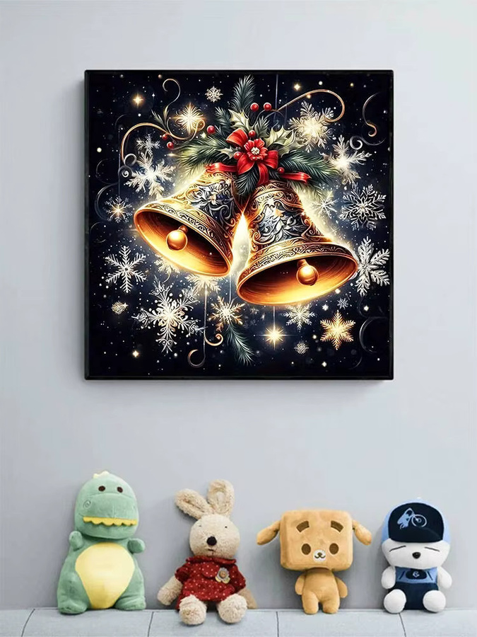 Evershine Diamant-Stickerei Set Weihnachtsglocke Landschaft mit Diamant-Mosaik Wandkunst B/H: 20 x 20 cm - Bild 4