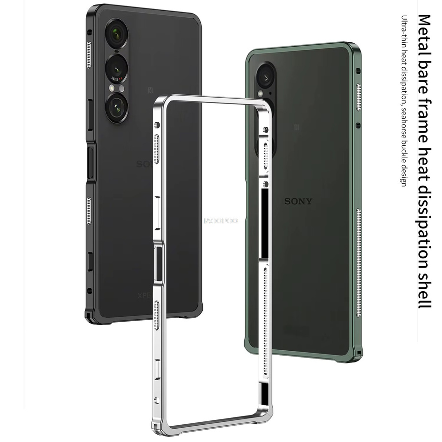 Ultradünne Aluminium-Metallrahmen-Schutzhülle für Sony Xperia 1 VIII, VII und VI in Schwarz - Bild 2