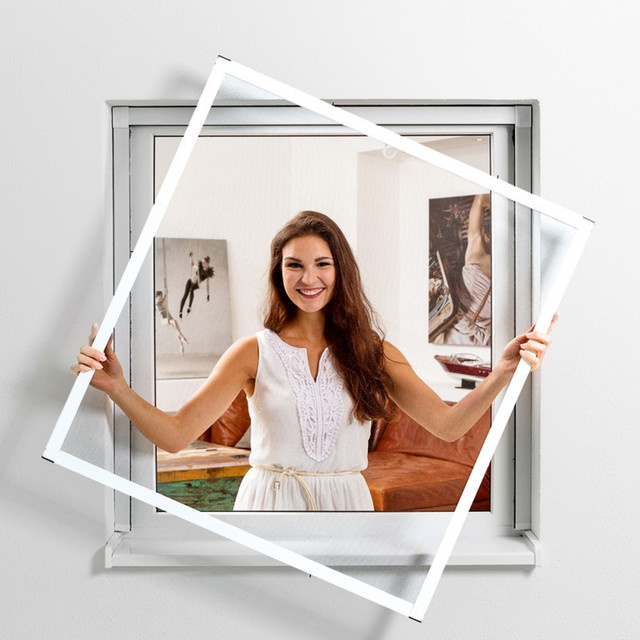 Hecht Aluminium Fliegengitterbausatz MASTER SLIM für Fenster, Weiß, B: 100 cm, H: 120 cm - Bild 1