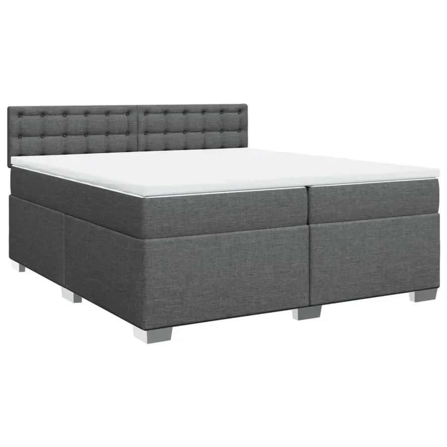 vidaXL Boxspringbett mit Matratze Hybrid-Design in Dunkelgrau, B/T: 200 x 200 cm - Bild 2