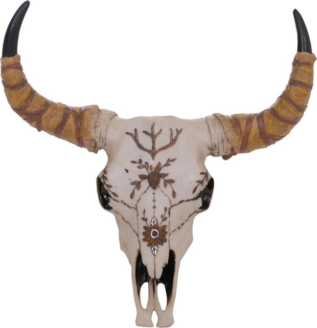 MCW Deko Schädel Stier Longhorn Kopf aus Polyresin in Beige, In-/Outdoor, Höhe: 41 cm - Bild 1