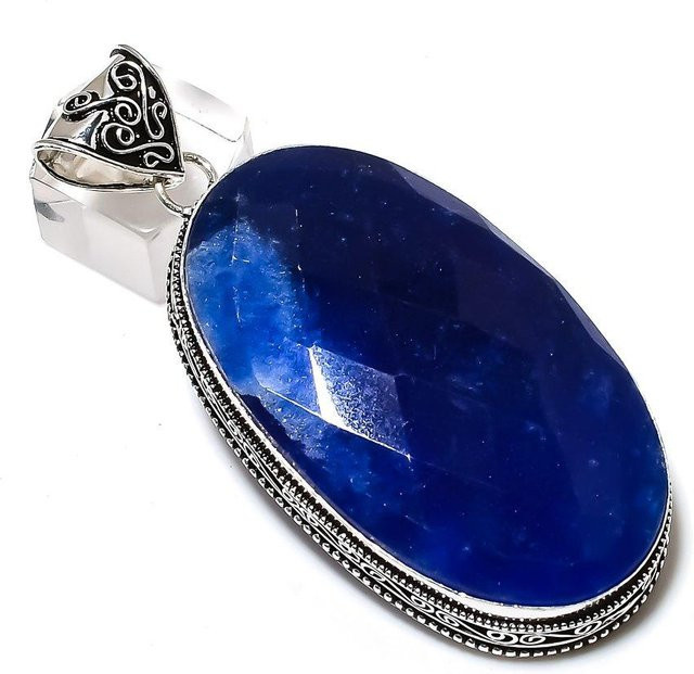 Manju Jewels Paradise Anhänger, Saphir Natur Edelstein, 925 Sterling Silber, Unisex - Bild 1