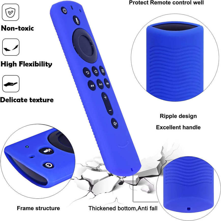 WESOPRO Silikonhülle für Fire TV Stick 4K und 2. Generation Remote mit Glow in the Dark Effekt, Multicolor/Grün - Bild 3