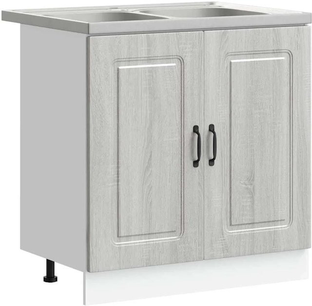 vidaXL Küchenschrank Kalmar in Grau Sonoma mit Tür B/T/H: 80 x 46 x 81,5 cm - Bild 1