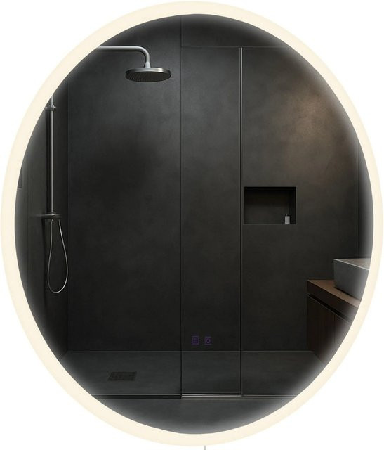 DELUKE Badspiegel LINZ 80 mit Bluetooth aus Klarglas, Wandspiegel für dein Badezimmer, H x B x T: 80 x 80 x 3,5 cm - Bild 1