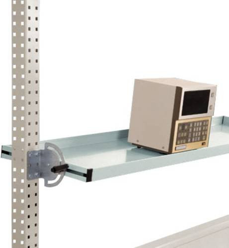 Manuflex AS1714.7035 Neigbare Ablagekonsole für PACKPOOL Packtische, Grau, Nutztiefe: 19,5 cm, für Tischbreite: 200 cm - Bild 1