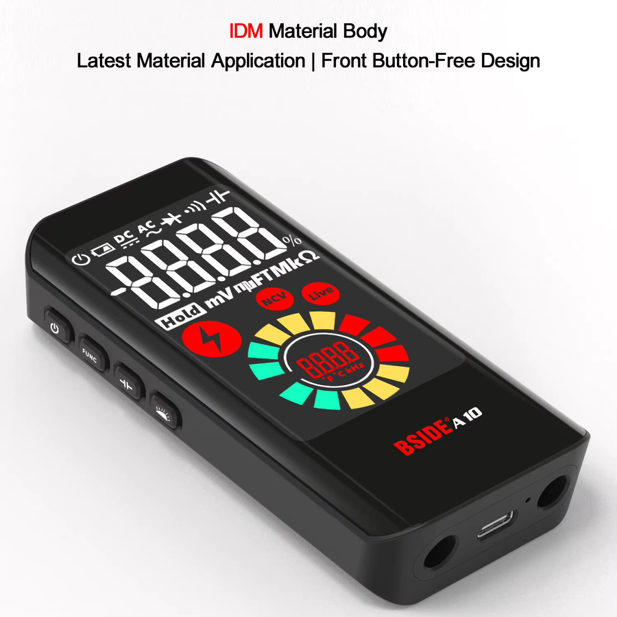 BSIDE A10 Smart Digital Multimeter True RMS mit Farb-LCD, Tragbarer DC AC Spannung Tester, Kapazität, Ohm, Diode, NCV, Hz und Drahttester in Schwarz - Bild 5