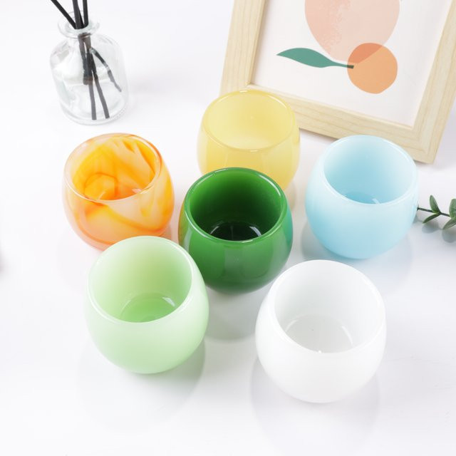 Dekorativer Glasbecher in Grün und Multicolour als Raumdekoration oder Geschenk für das Wohnzimmer - Bild 1