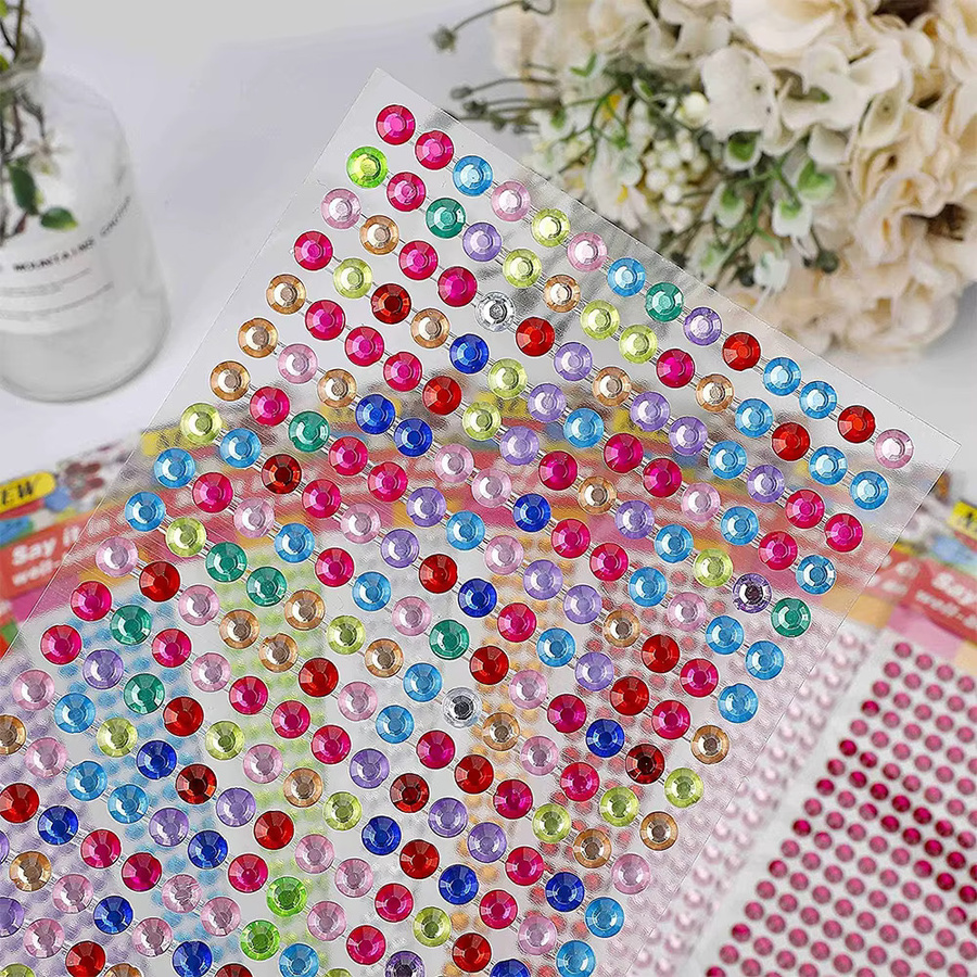 Selbstklebende Acryl Strass Aufkleber in Multicolour und Lila für DIY Kunst, Scrapbooking, Handy und Auto - Bild 2